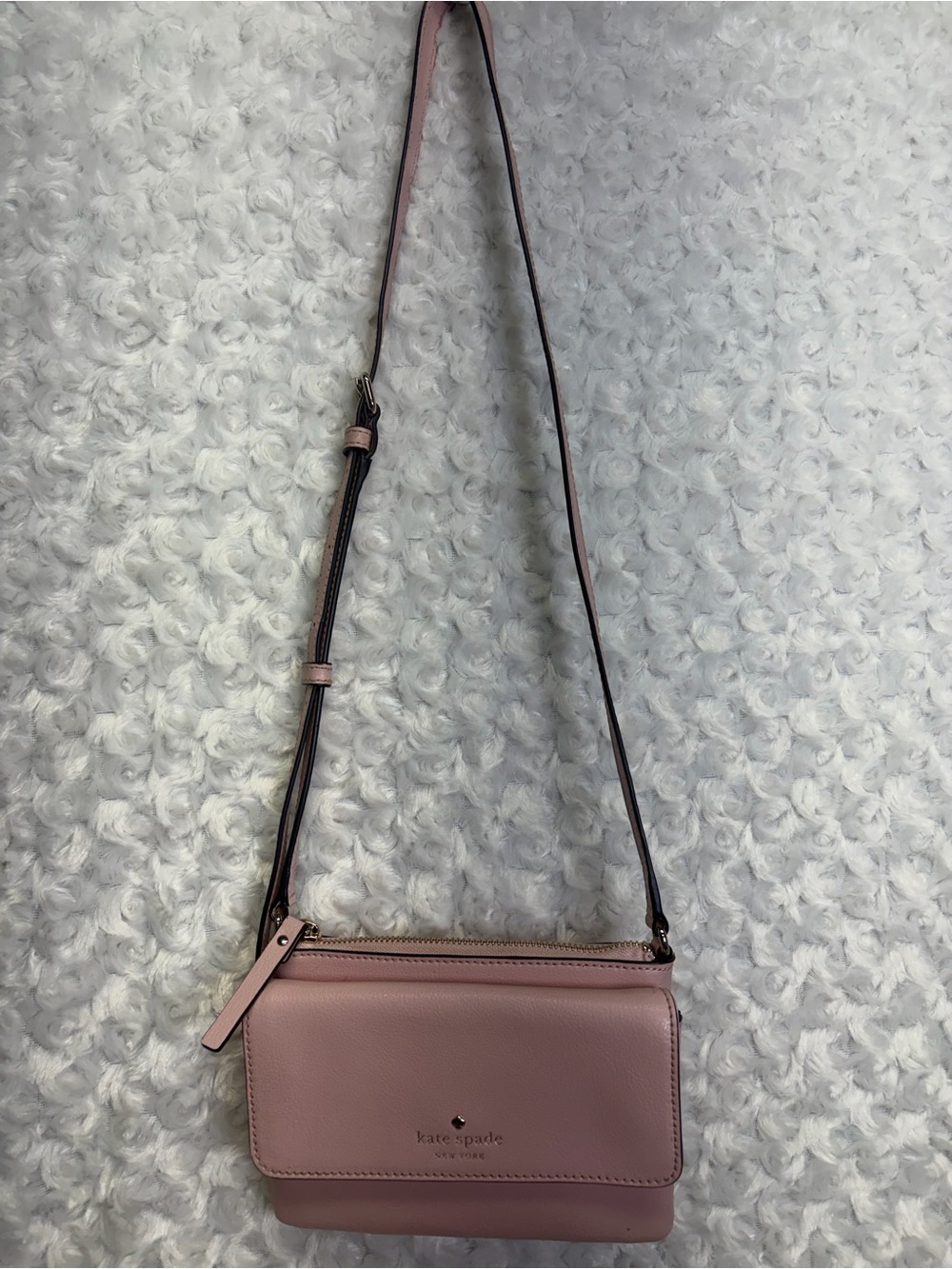 KATE SPADE Pink soft Leather adjustable Crossbody bag